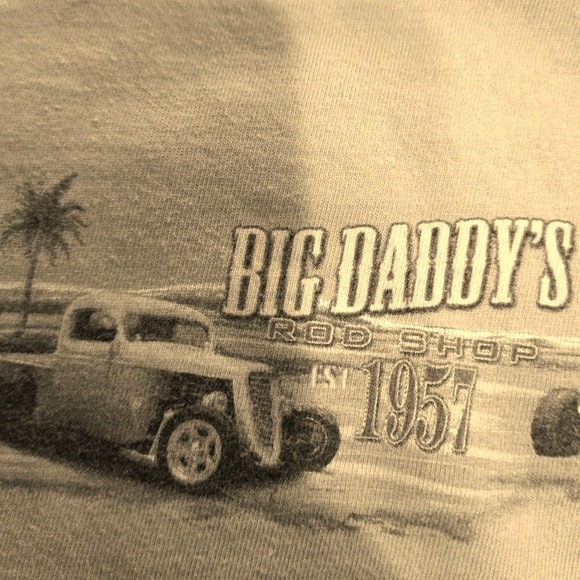 Newport Blue Other - Newport Blue Graphic Tee Mens XL Tan Big Daddys Rod Shop Hot Rod Vintage Style